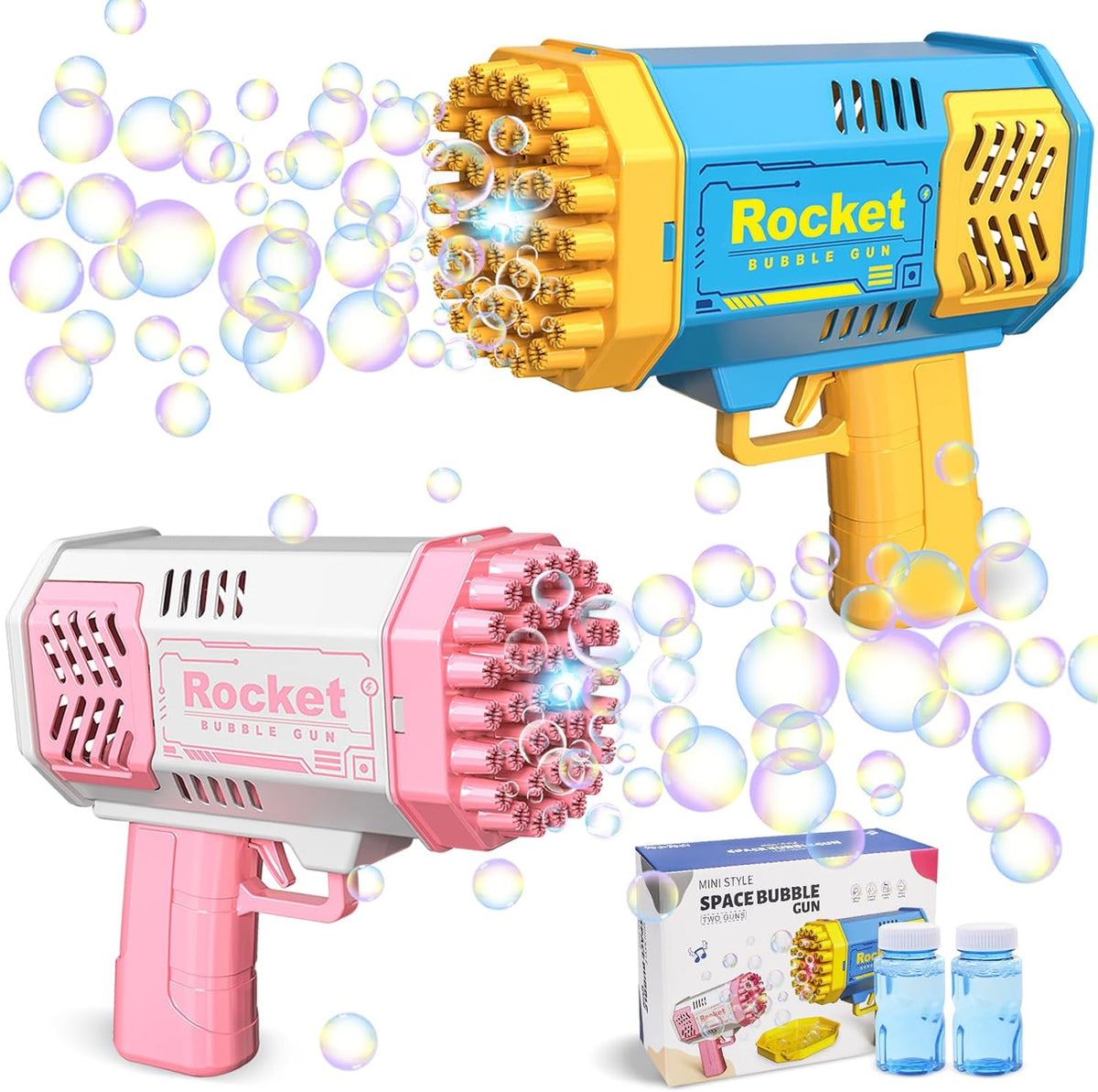 Pistolet À Bulles, 2 Pièces Pistolet A Bulles Pour Enfants, Avec 4 Bouteilles 10 Emballers Bulles, 60 Trous Automatique Machine À B - Jeux - Jouets Pistolet À Bulles, 2 Pièces Pistolet A Bulles Pour Enfants, Avec 4 Bouteilles 10 Emballers Bulles, 60 Trous Automatique Machine À B - Jeux - Jouets