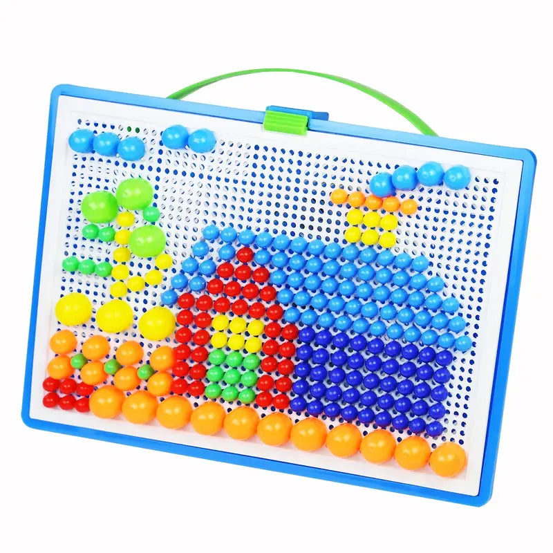 Jeu Calme Jeu De Mosaïque Pour Enfants 2-5 Ans - 240 Piquets Champignons + 10 Cartes, Puzzle Jeu Calme Jeu De Mosaïque Pour Enfants 2-5 Ans - 240 Piquets Champignons + 10 Cartes, Puzzle