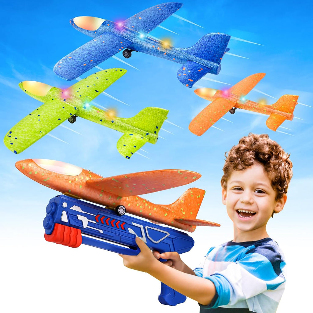 Avion Polystyrene Enfant, 3 Avion Jouet Mousse avec Pistolet Catapulte Avion Polystyrene Enfant, 3 Avion Jouet Mousse avec Pistolet Catapulte
