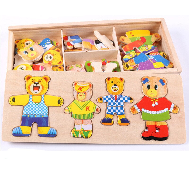 Puzzle en bois Melissa & Doug – Famille d'ours à habiller 🐻 Contient de nombreuses pièces à combiner pour habiller Maman, Papa et Bébé Ours - Jeux & Jouets Puzzle en bois Melissa & Doug – Famille d'ours à habiller 🐻 Contient de nombreuses pièces à combiner pour habiller Maman, Papa et Bébé Ours - Jeux & Jouets