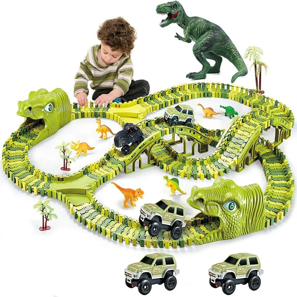 150 pièces - Voitures de dinosaure lumineuses à LED pour piste de 150 pièces - Voitures de dinosaure lumineuses à LED pour piste de