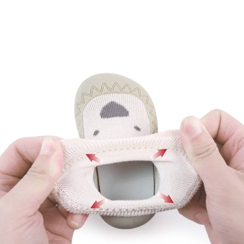 Kabwea Chaussons Antidérapants Bébé Gris – Chaussures Premiers Pas – Lot De 1 Paire