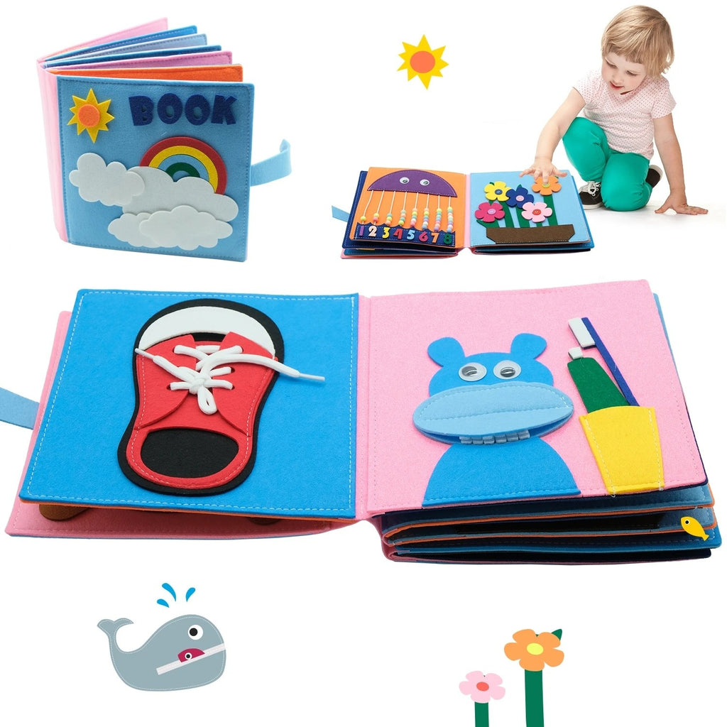 livre d'apprentissage montessori tissu livre activité montessori 2 ans livre en tissu Livre en tissu Montessori pour d'éveil