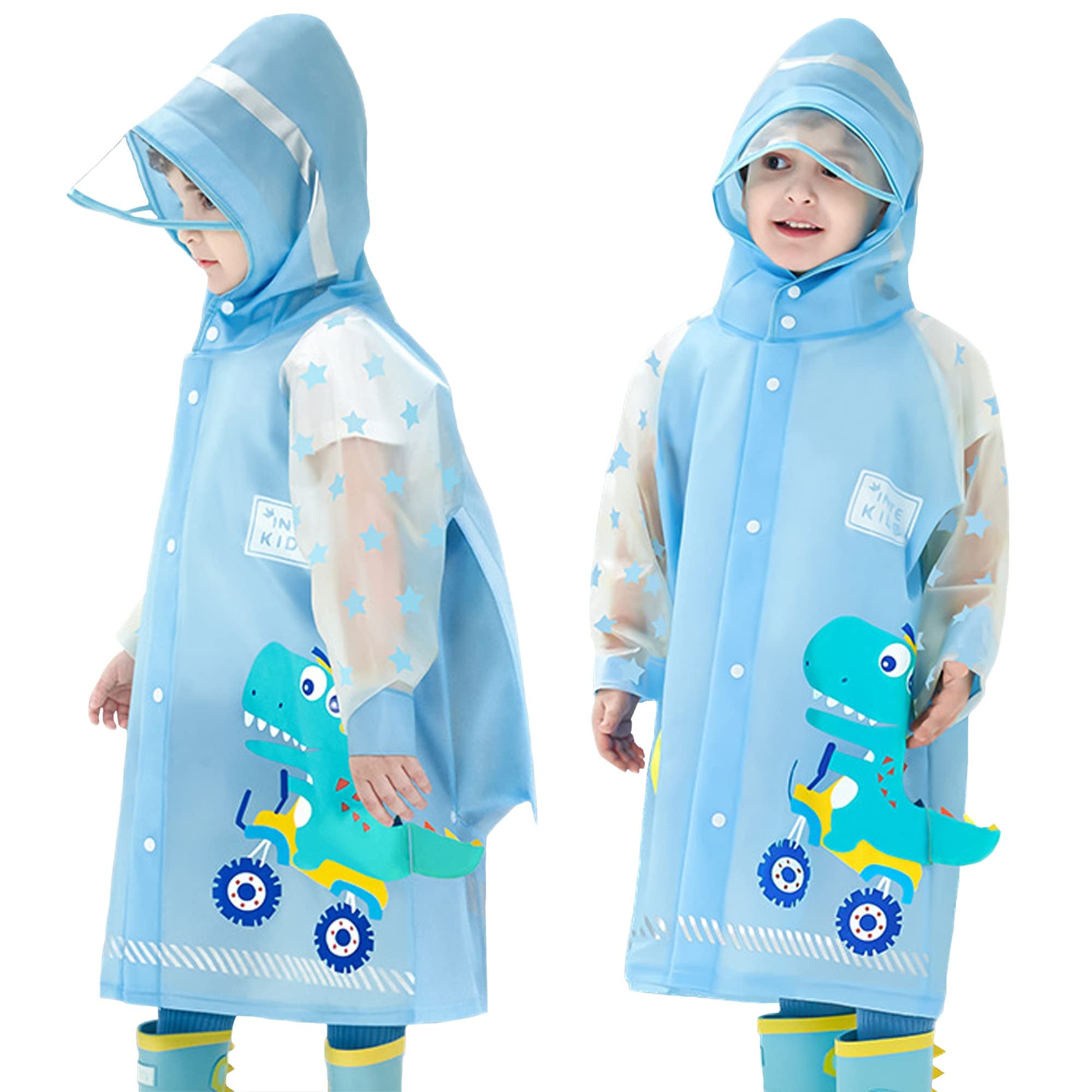Poncho De Pluie Enfant - Imperméable, Bandes Réfléchissantes, Avec Sac De Rangement