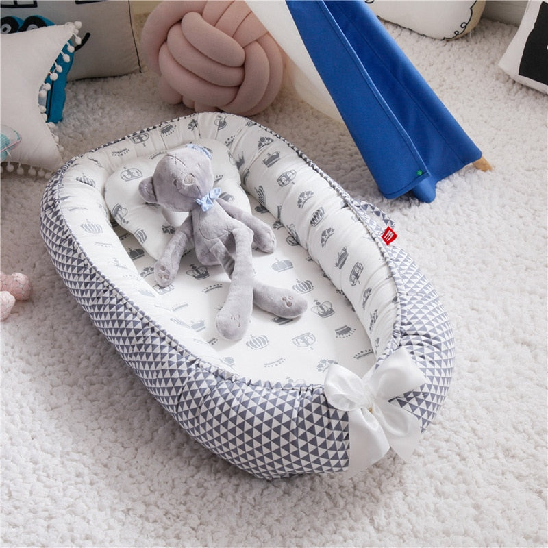 Reducteur de lit bebe Cocon, réducteur Lit bébé, Baby Nest cocoon pour nouveau-né nourrisson coussin pour bébé couffin de voyage