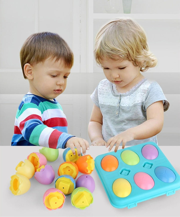 Dwafill 12 Œufs Montessori + Poule à Tirer – Jeu Sensoriel & Éducatif – Tri, Couleurs, Formes – Idéal 4-6 Ans